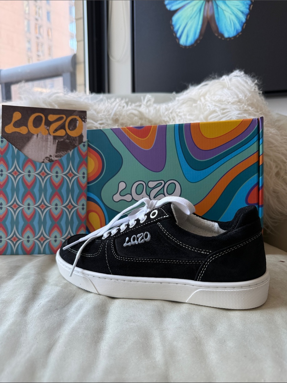 New, Lazo Hypernova Suede Sneakers – Obsidian Black – Size 6